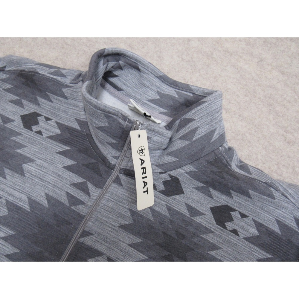 Ariat Sienna 1/2 Zip Sweatshirt XXL Women Grey Marble Southwest Aztec Fleece NEW